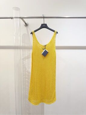 Prada Bright Yellow Open-Knit Top